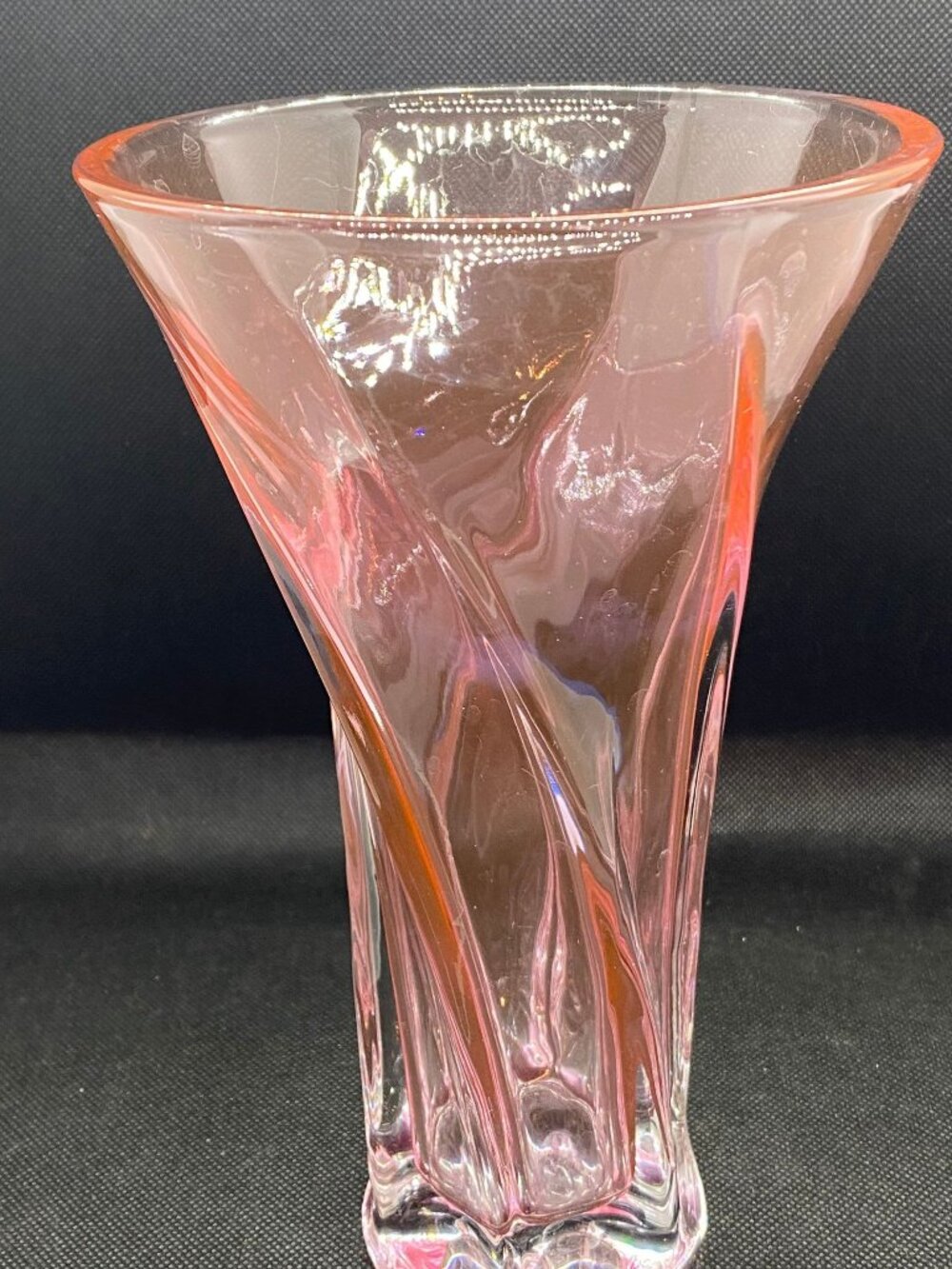 Pink Swirl Glass Vase